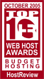 Top 10 Budget Hosting - October 2005
