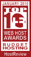 Top 10 Budget Hosting - January 2010