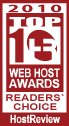 Our Hosting Provider Ranks second in HostReview's Readers' Choice Award